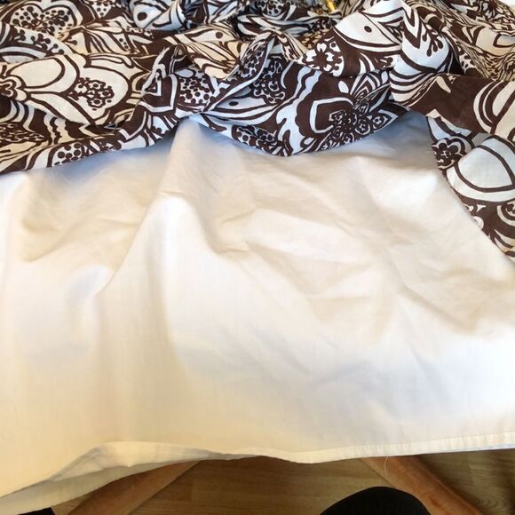 edward an maxi dress in dark brown on white zip back tiered skirt fully lined 8 - Picture 8 of 13